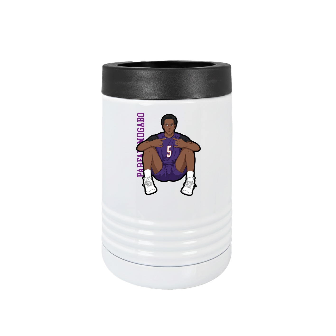 Beverage Holder — Name Vertical in White