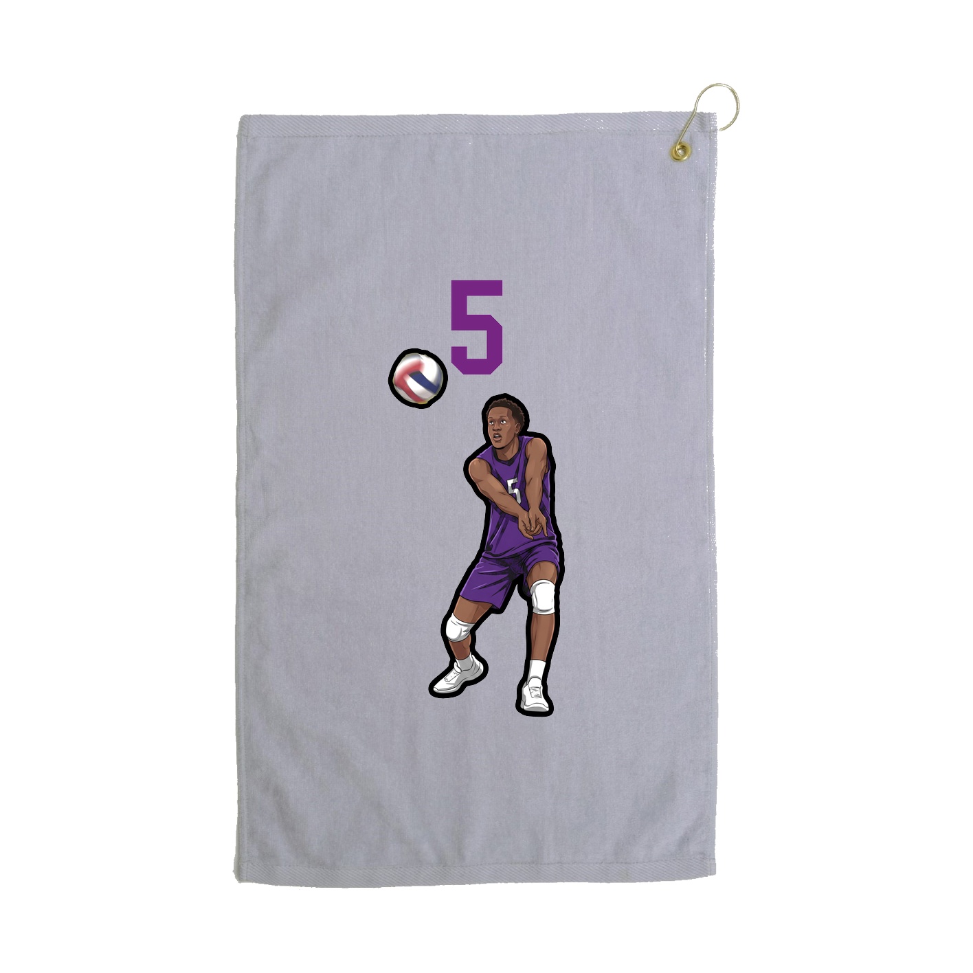 Golf Towel — Number Top in Grey
