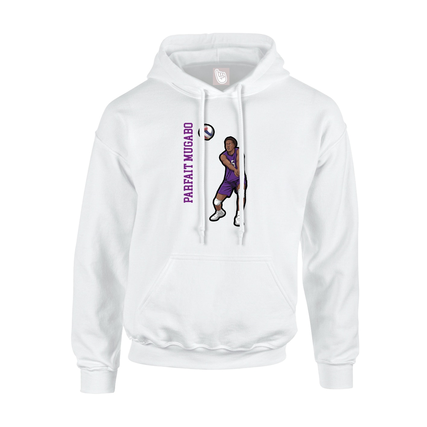 Youth Hoodie — Name Vertical in White