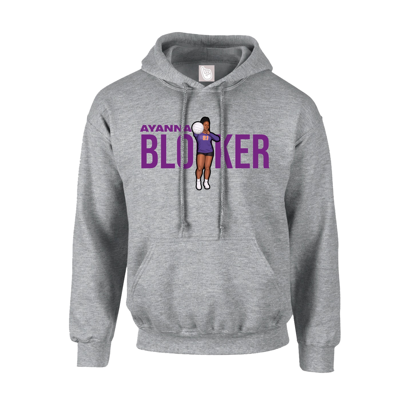 Youth Hoodie — Player Name in Grey