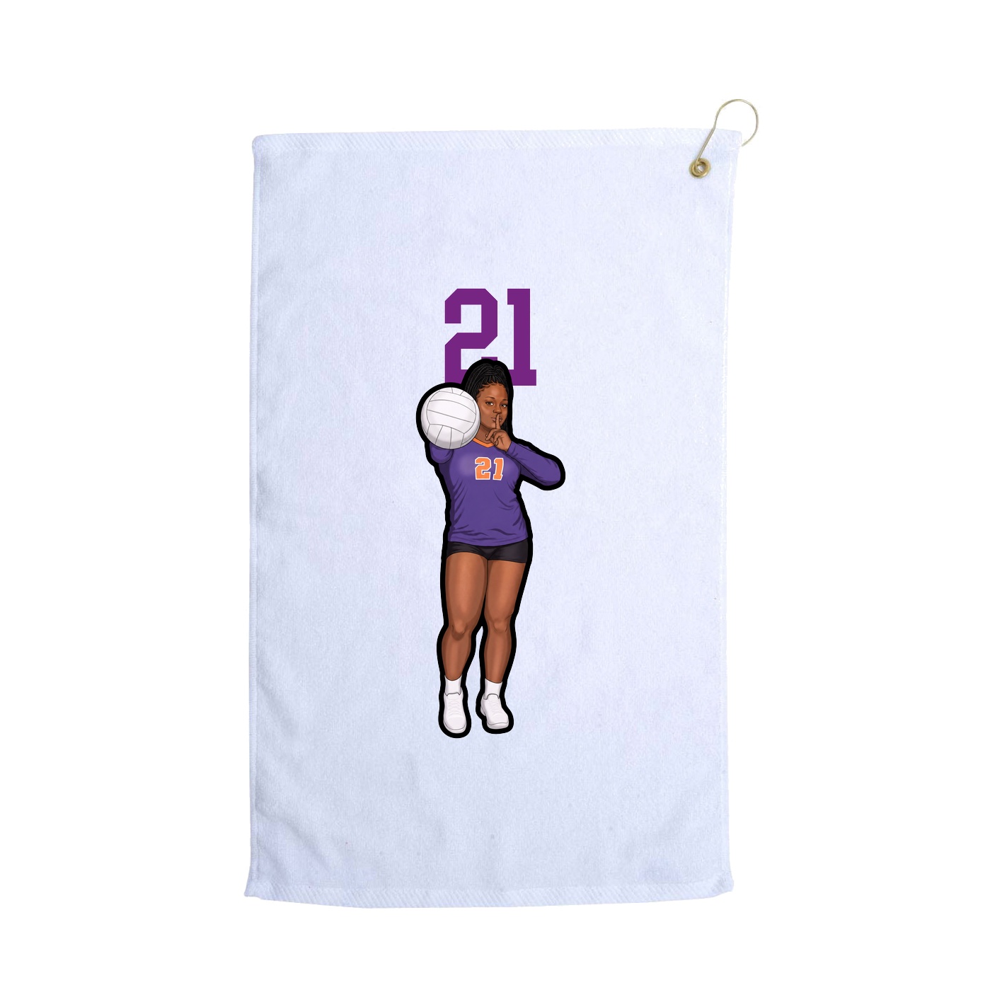 Golf Towel — Number Top in White