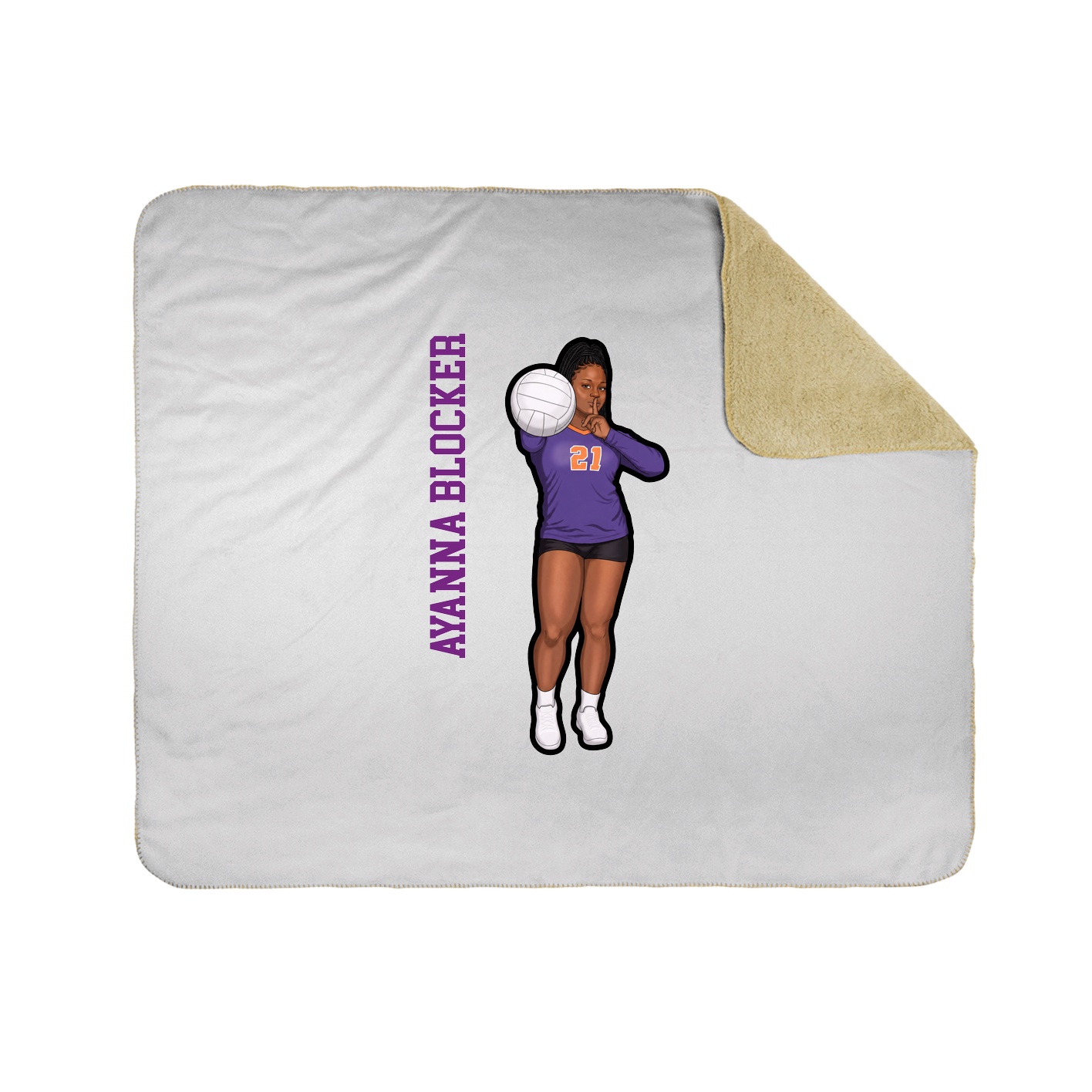 Throw Blanket — Name Vertical in White