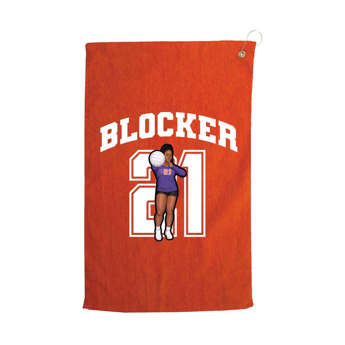 Golf Towel — Number in Orange
