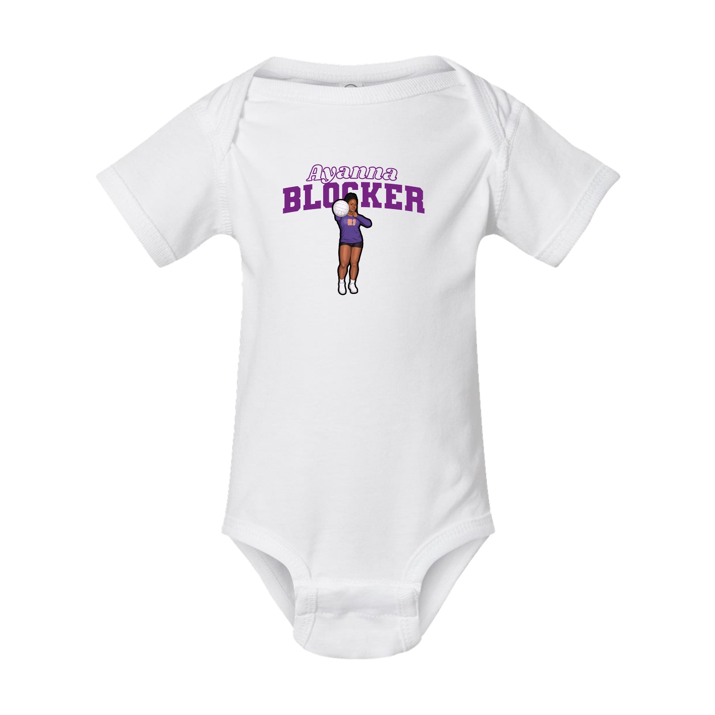 Baby Onesie — Name Arch in White