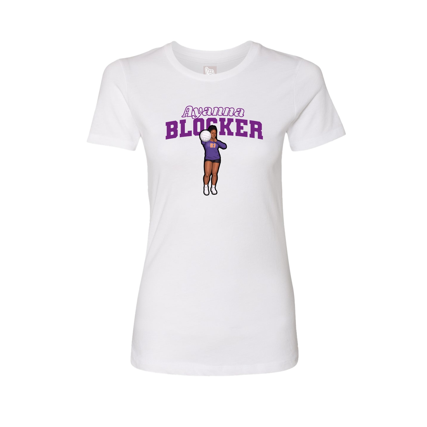 Fitted Women's Tee — Name Arch in White