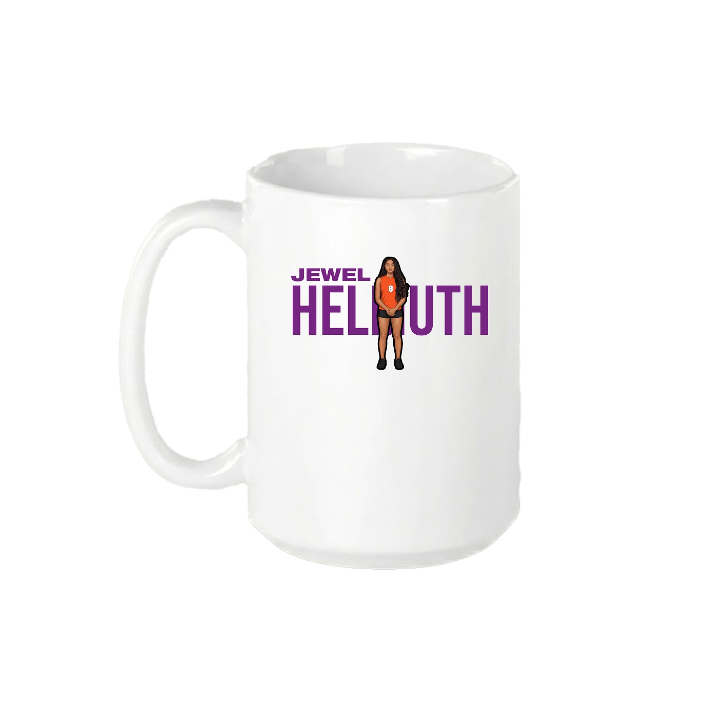 15oz Coffee Mug — Player Name in White