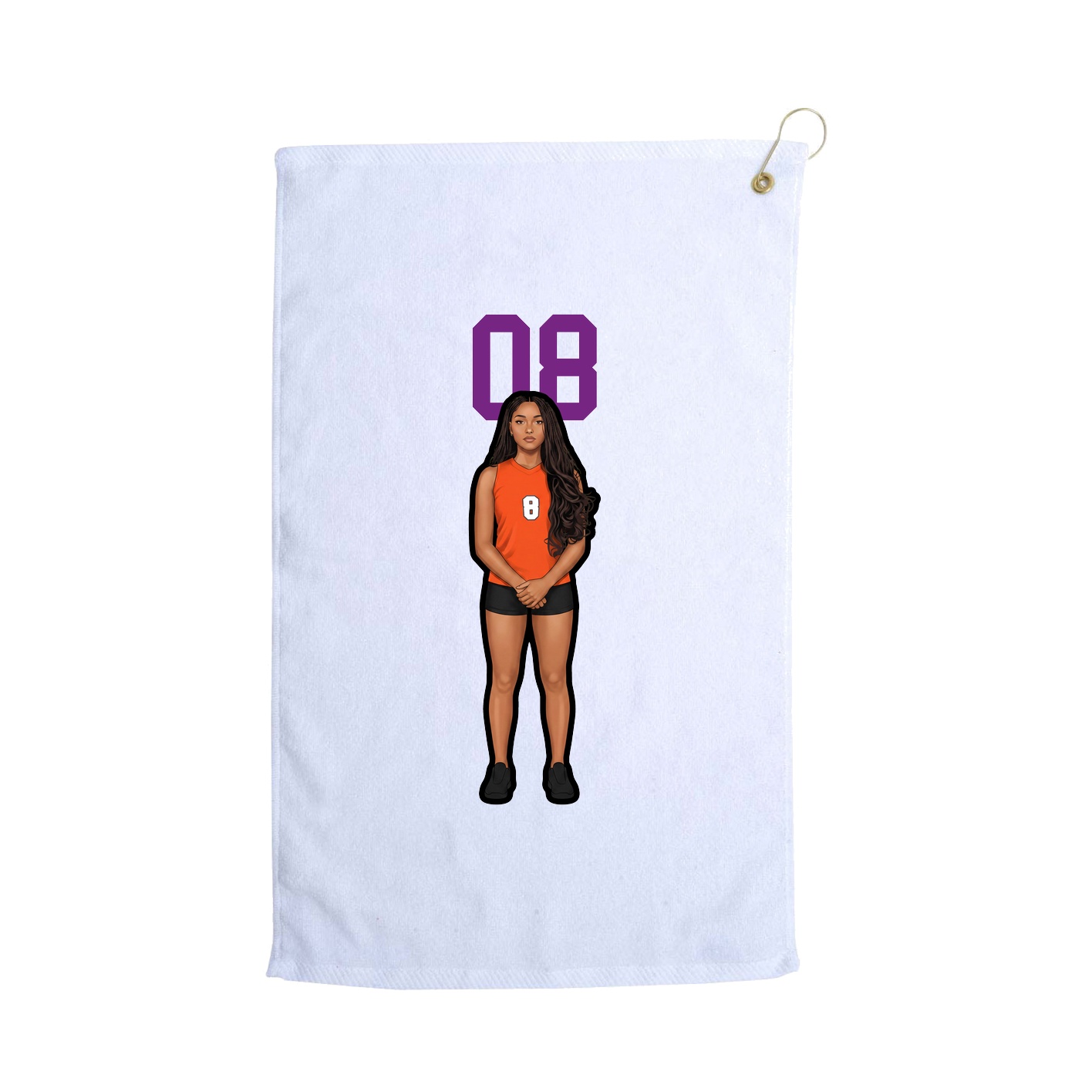 Golf Towel — Number Top in White