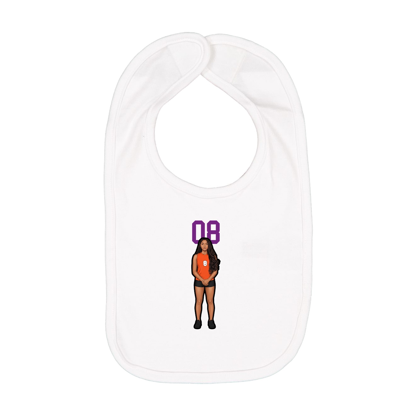 Infant Bib — Number Top in White