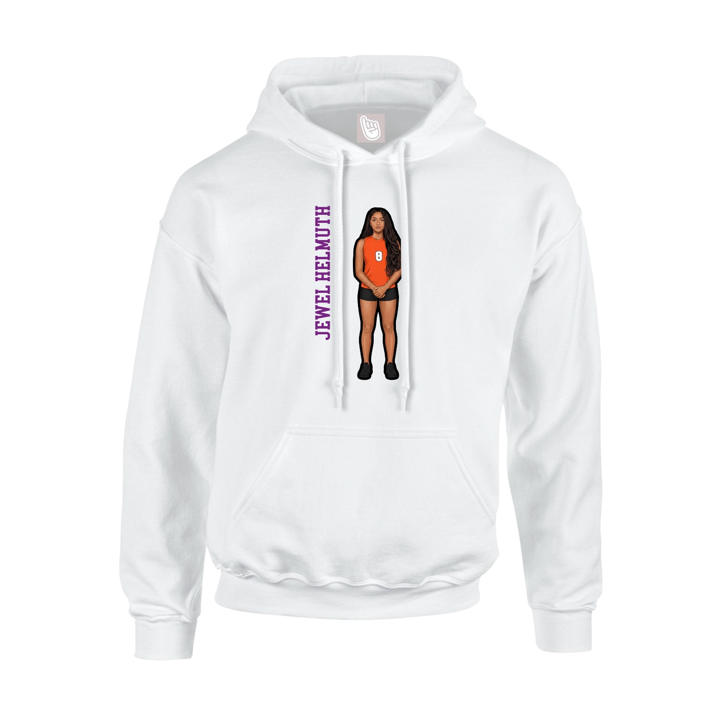 Hoodie — Name Vertical in White