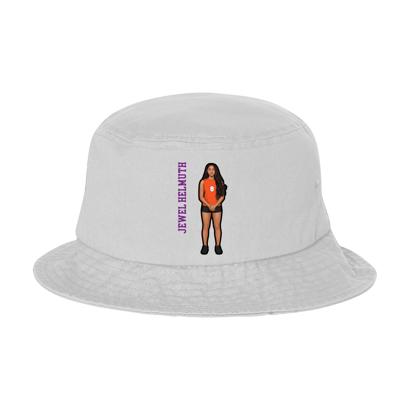 Bucket Cap — Name Vertical in White