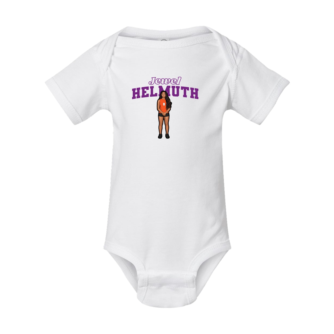 Baby Onesie — Name Arch in White