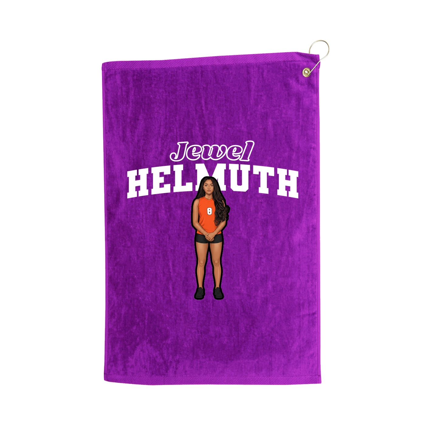 Golf Towel — Name Arch in Purple