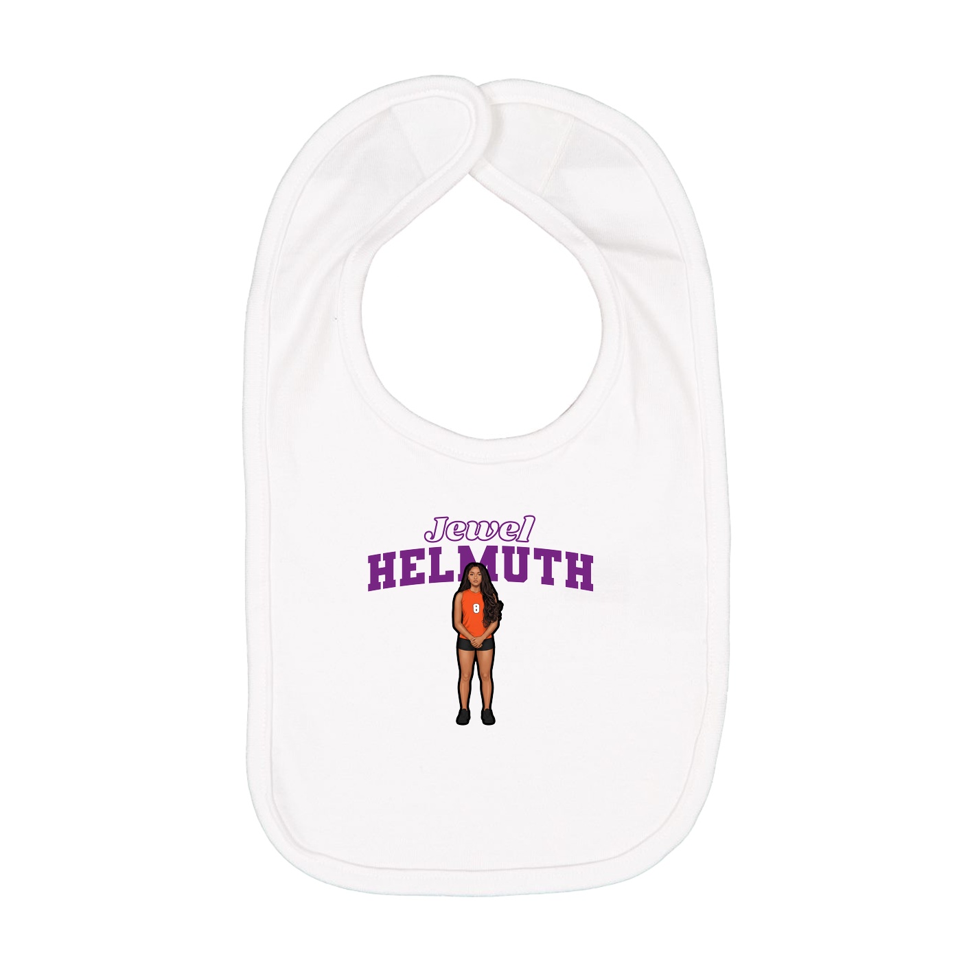 Infant Bib — Name Arch in White