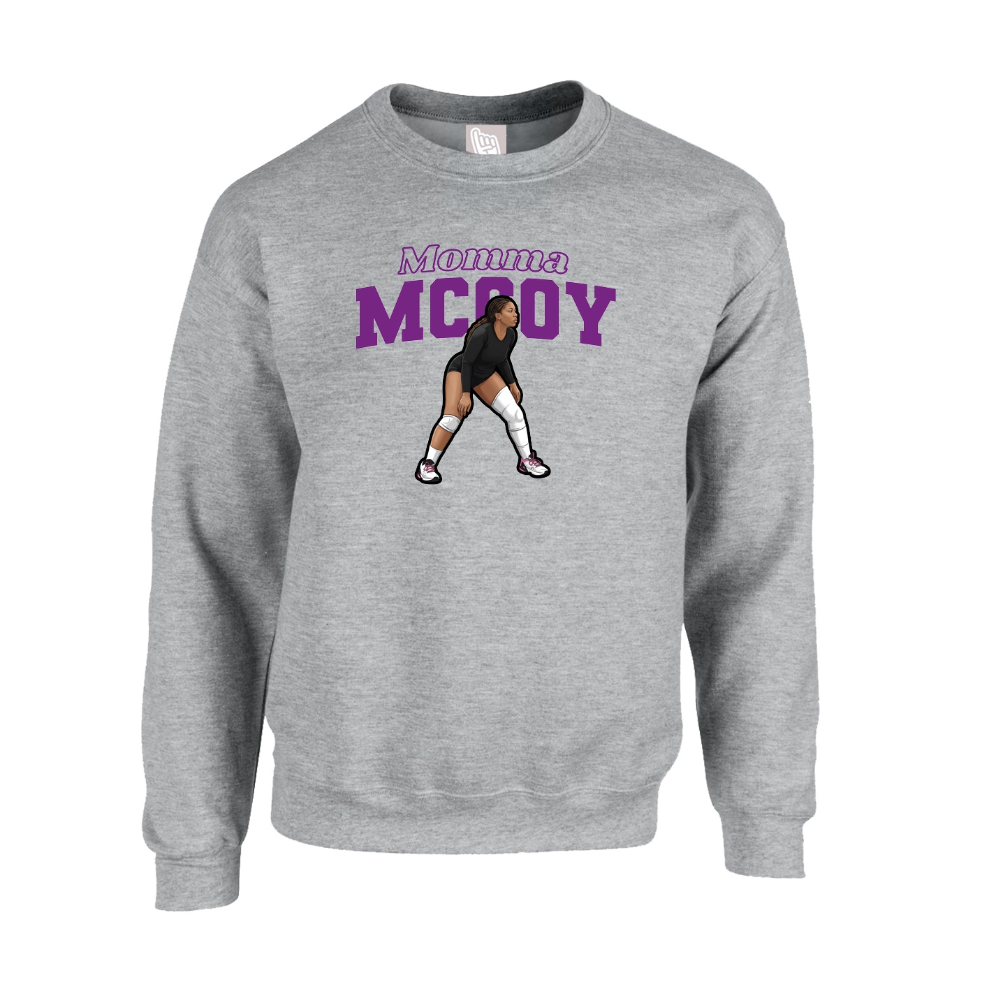 Fleece Crew — Mothers Day Block in Grey