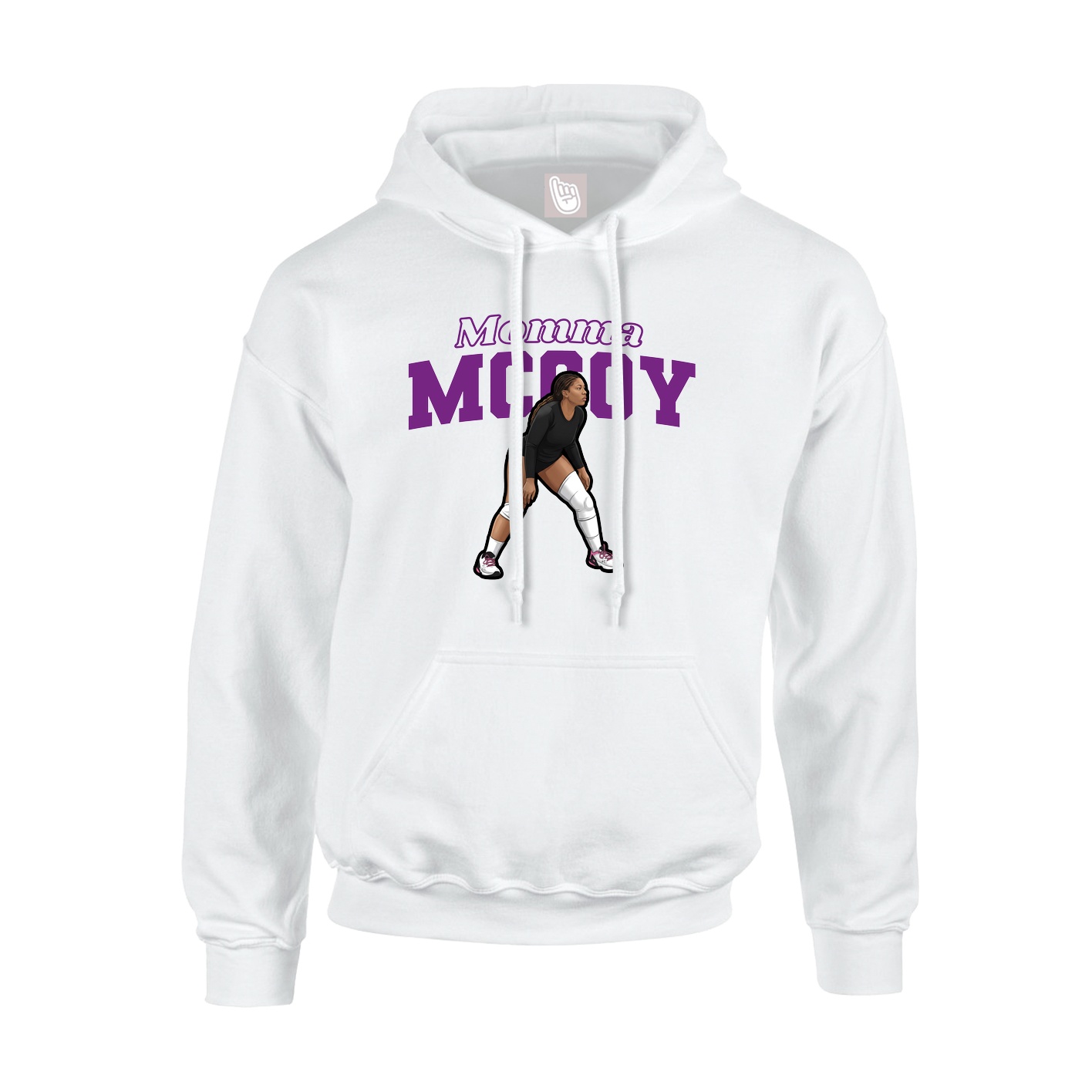 Youth Hoodie — Mothers Day Block in White