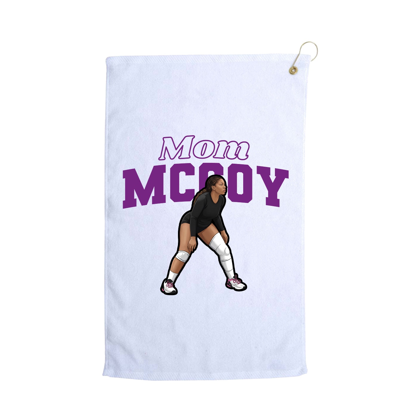 Golf Towel — Mothers Day Block in White