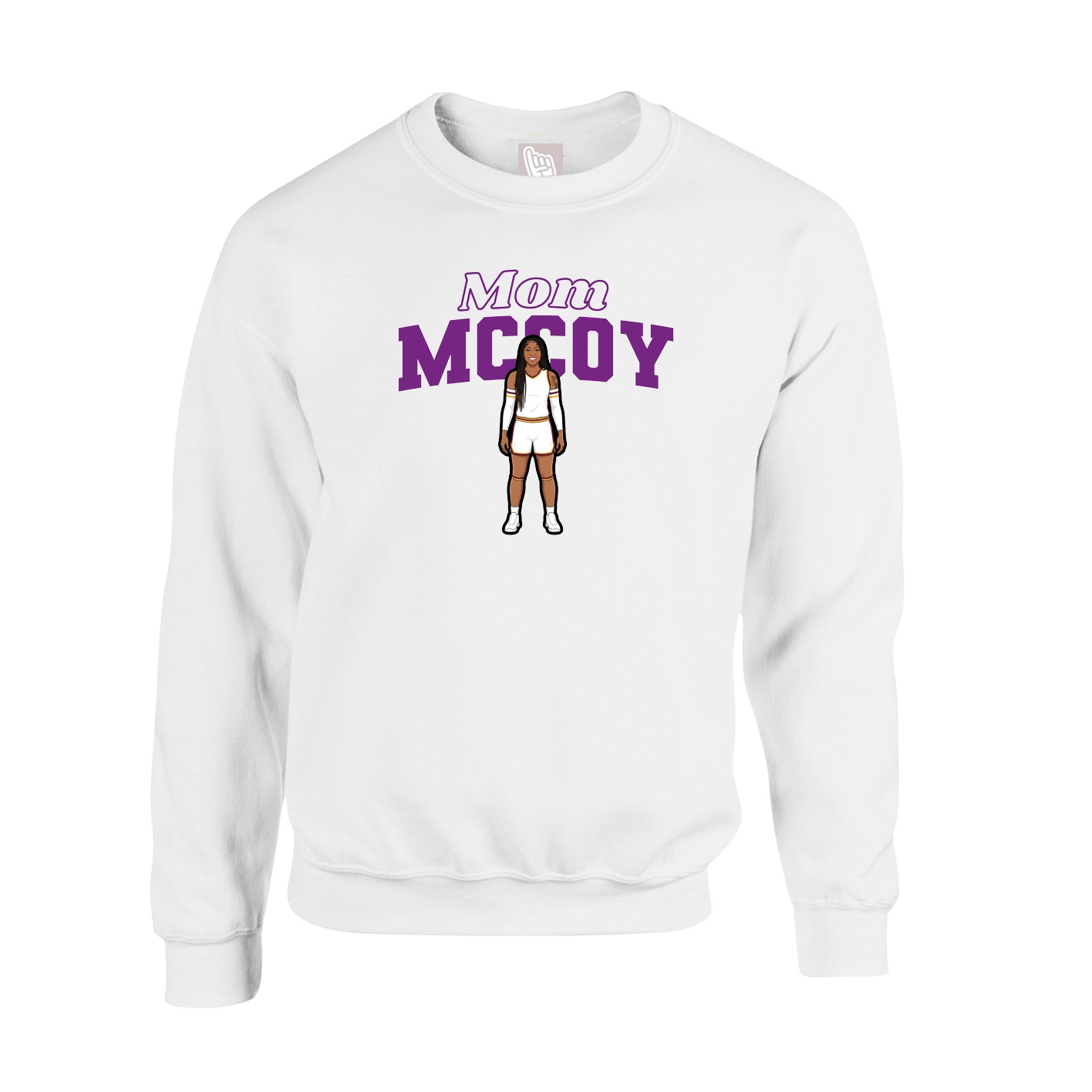 Fleece Crew — Mothers Day Block in White