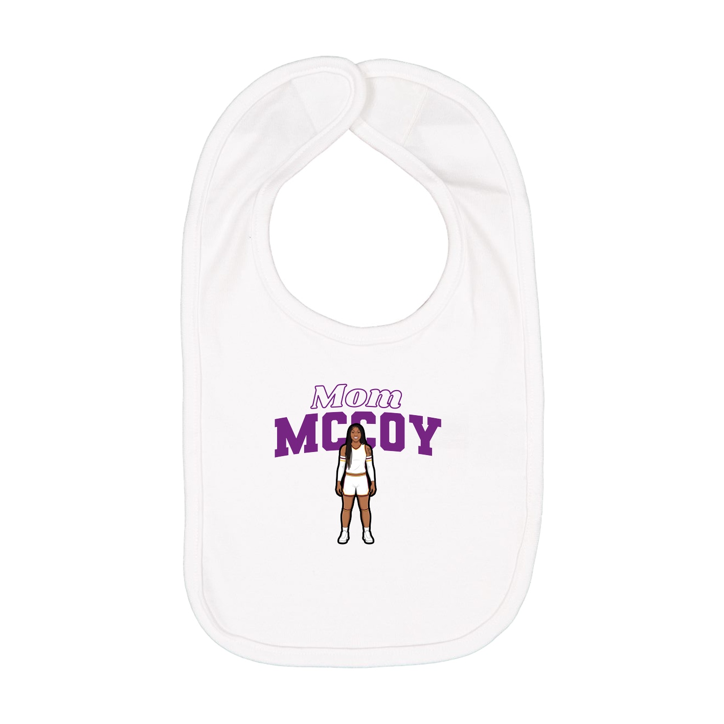 Infant Bib — Mothers Day Block in White