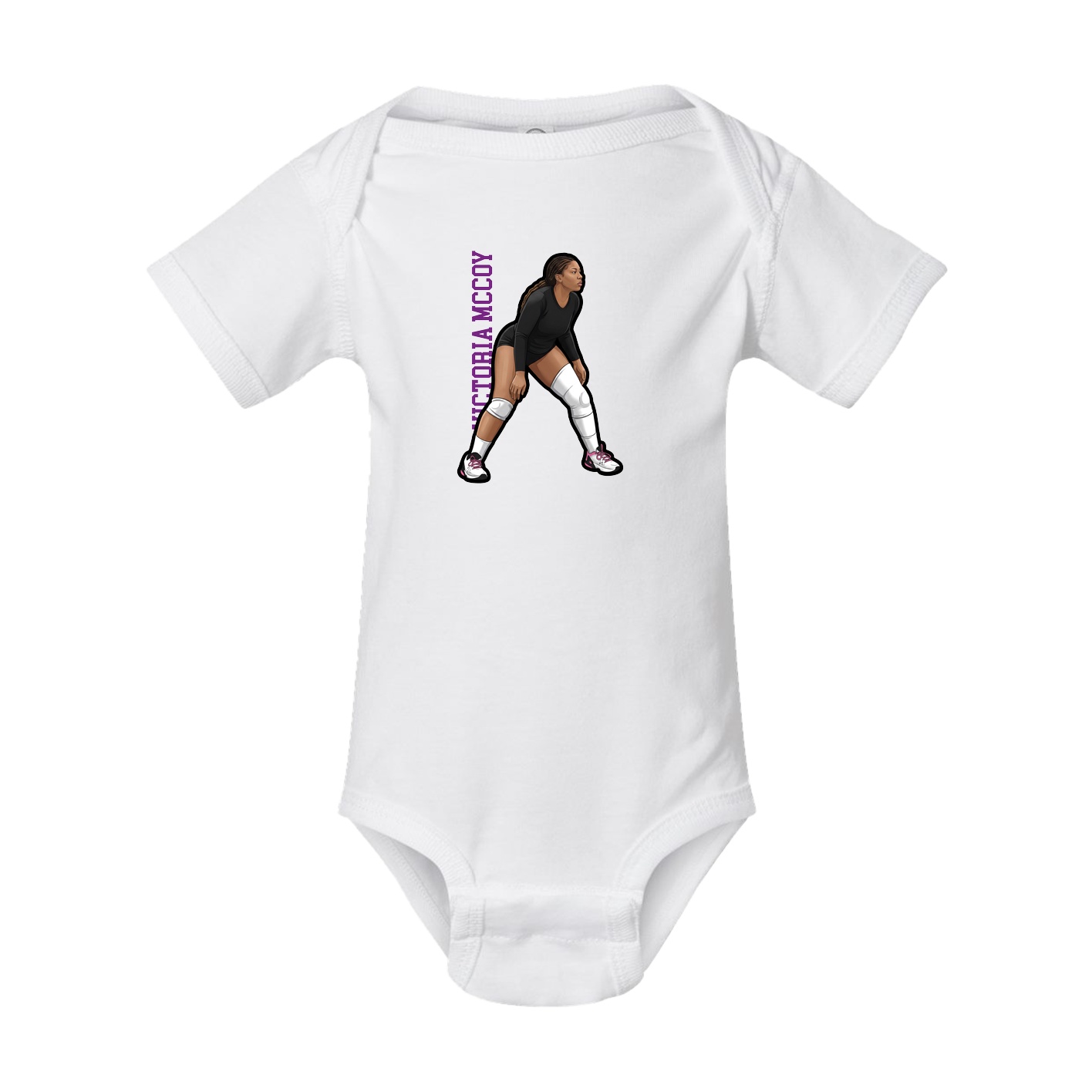 Baby Onesie — Name Vertical in White