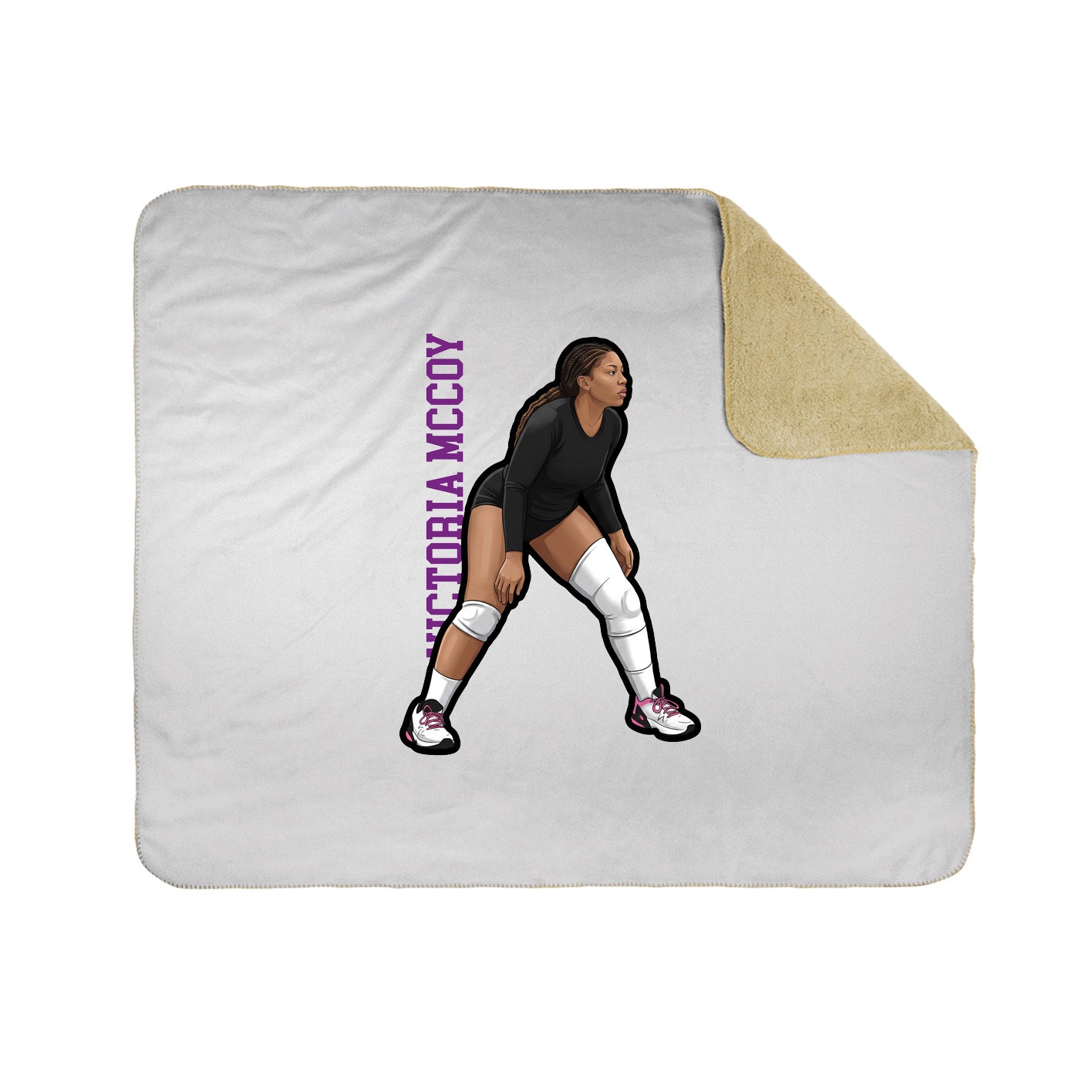 Throw Blanket — Name Vertical in White