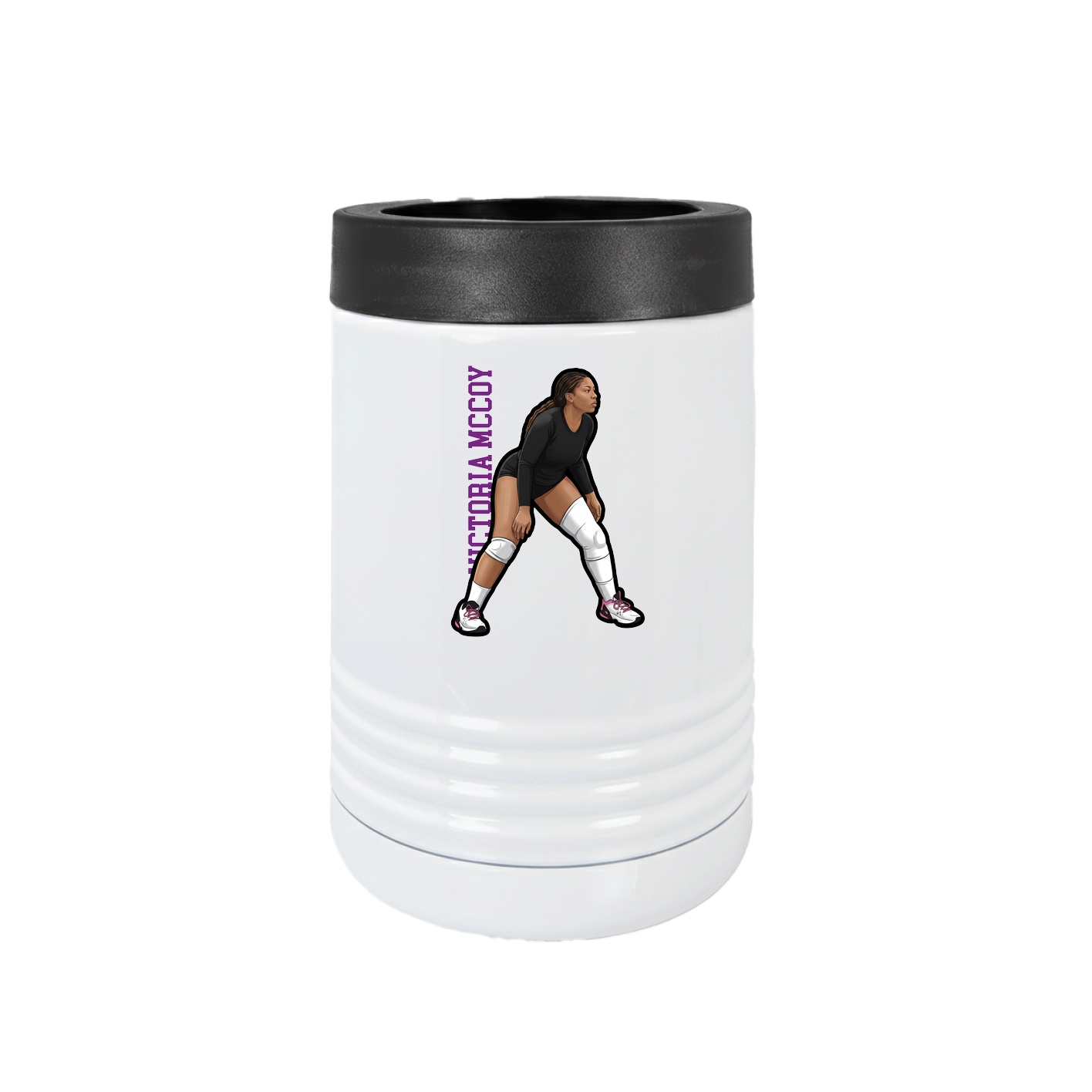 Beverage Holder — Name Vertical in White