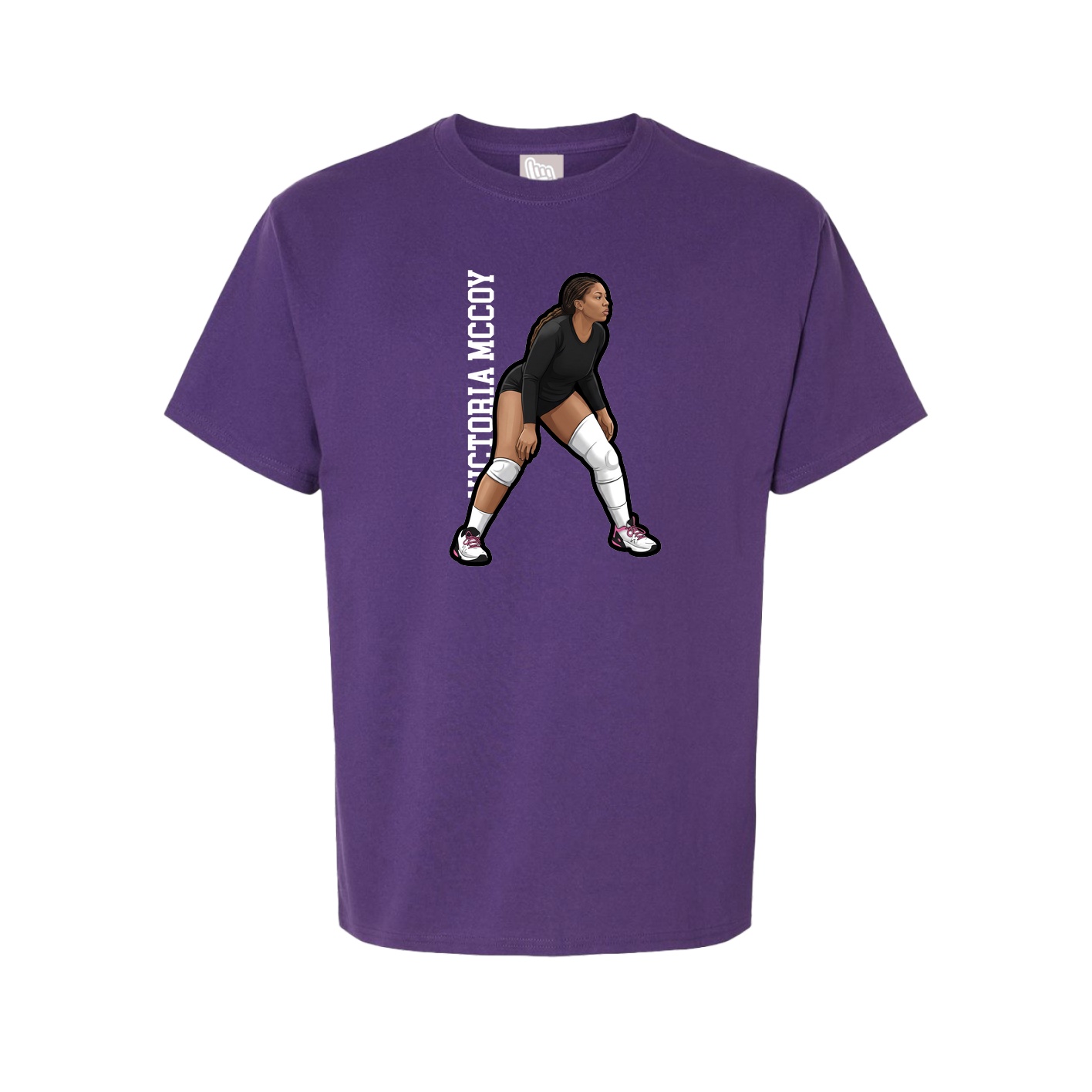 Youth Tee — Name Vertical in Purple
