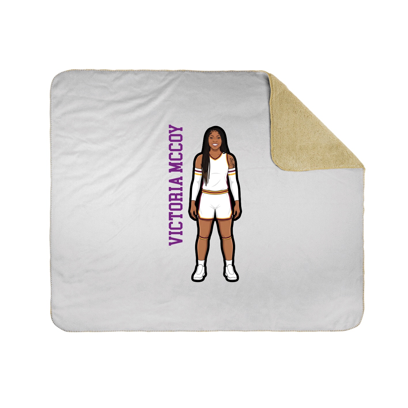 Throw Blanket — Name Vertical in White
