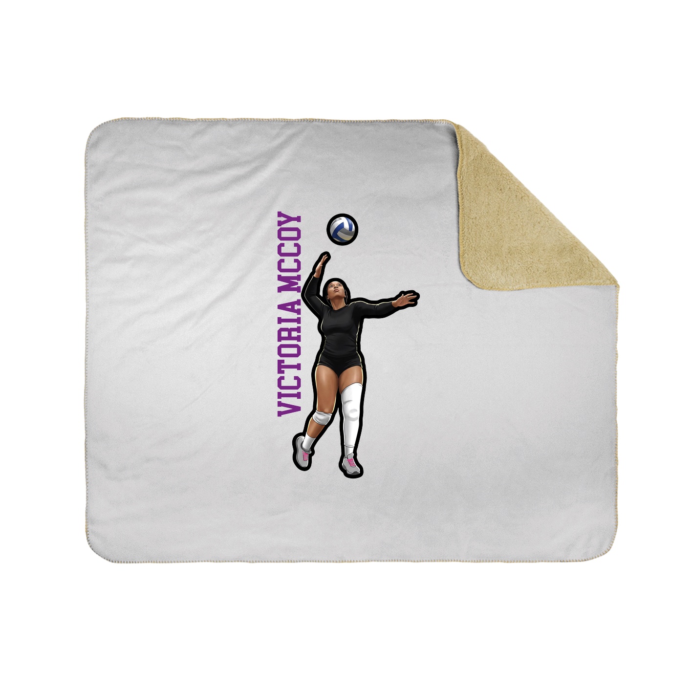 Throw Blanket — Name Vertical in White