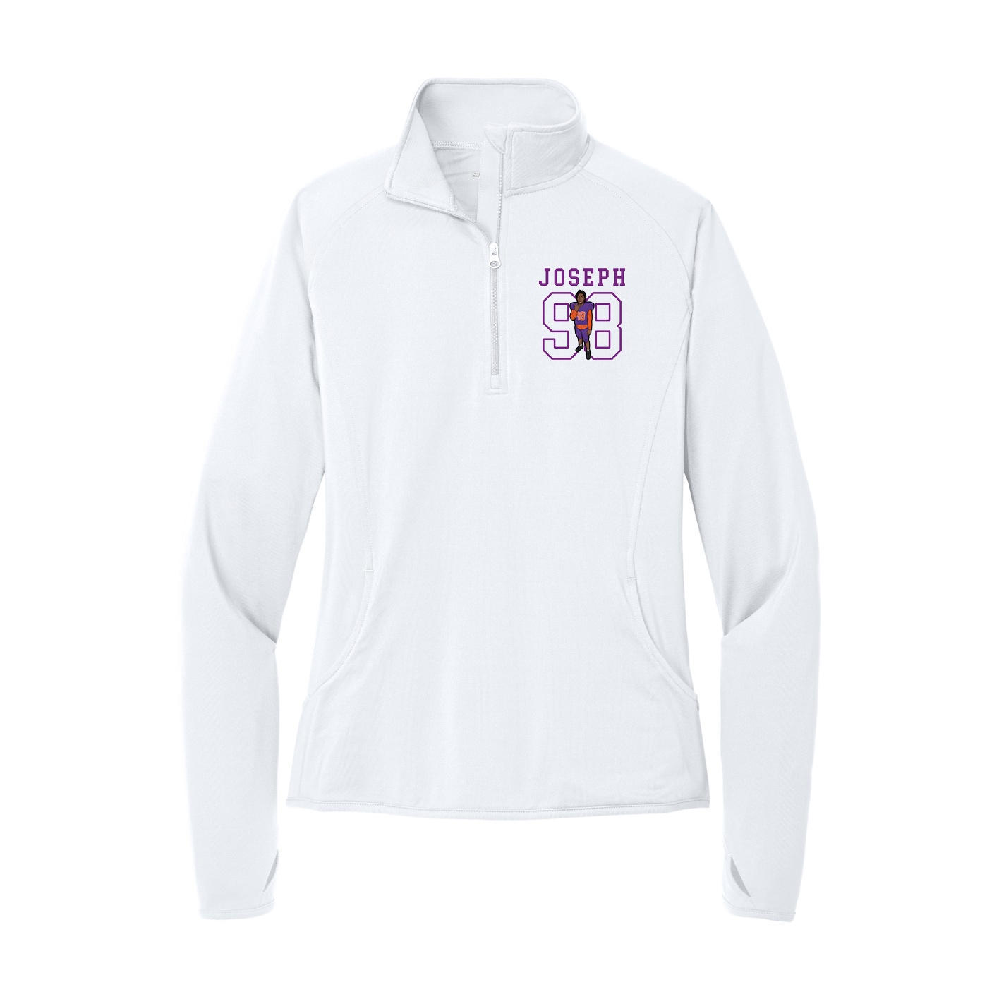 Women's Q-Zip Pullover — Shirsey in White