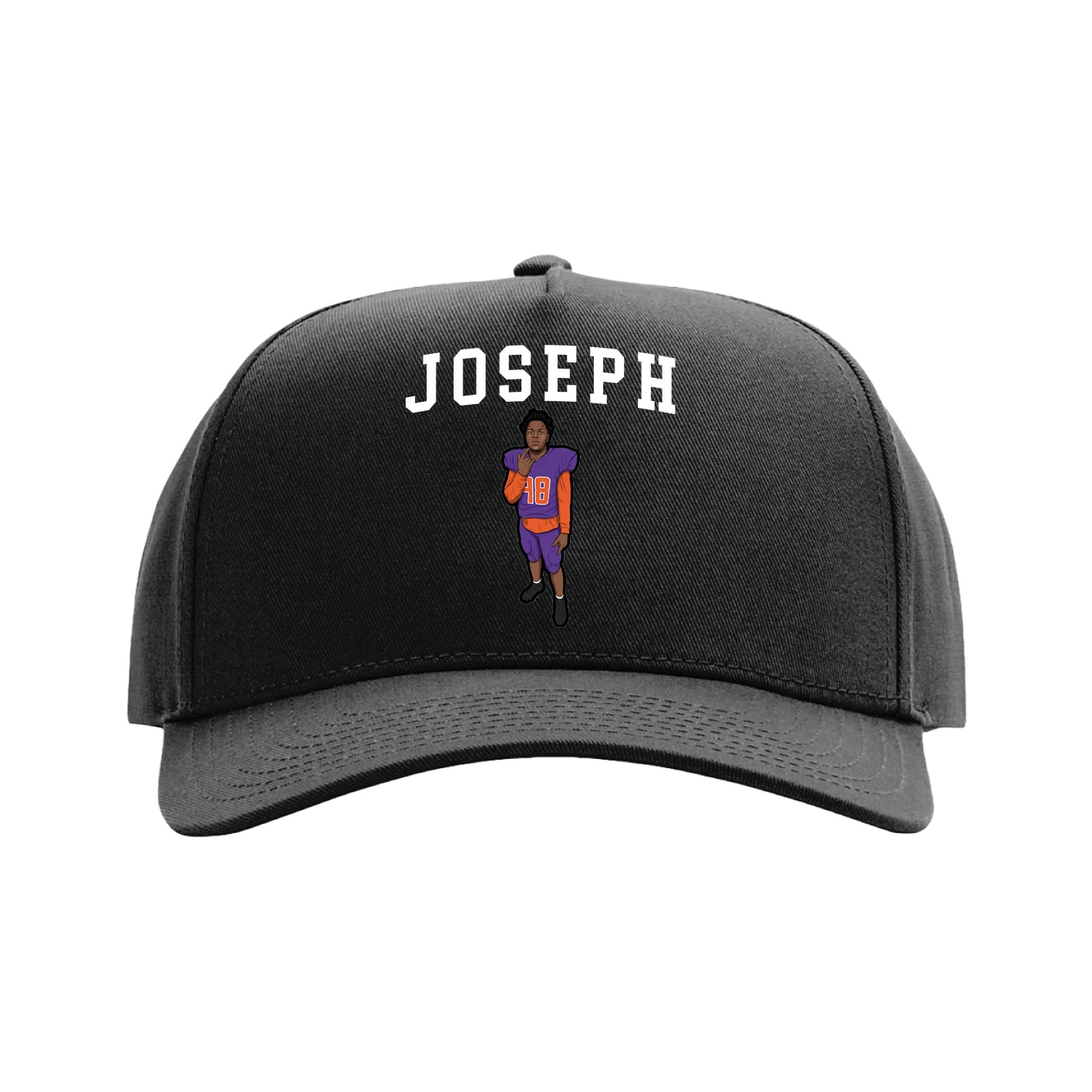 Full Fabric Five-Panel Champ Cap — Shirsey in Black