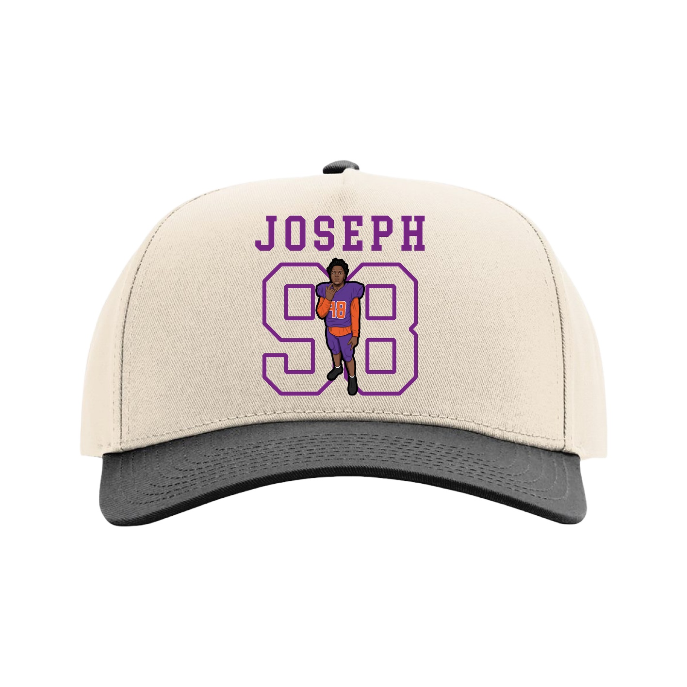 Full Fabric Five-Panel Champ Cap — Shirsey in Cream/Black
