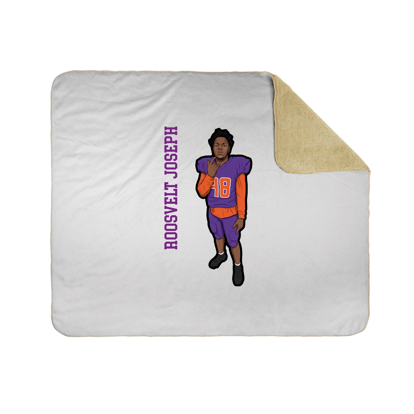 Throw Blanket — Name Vertical in White