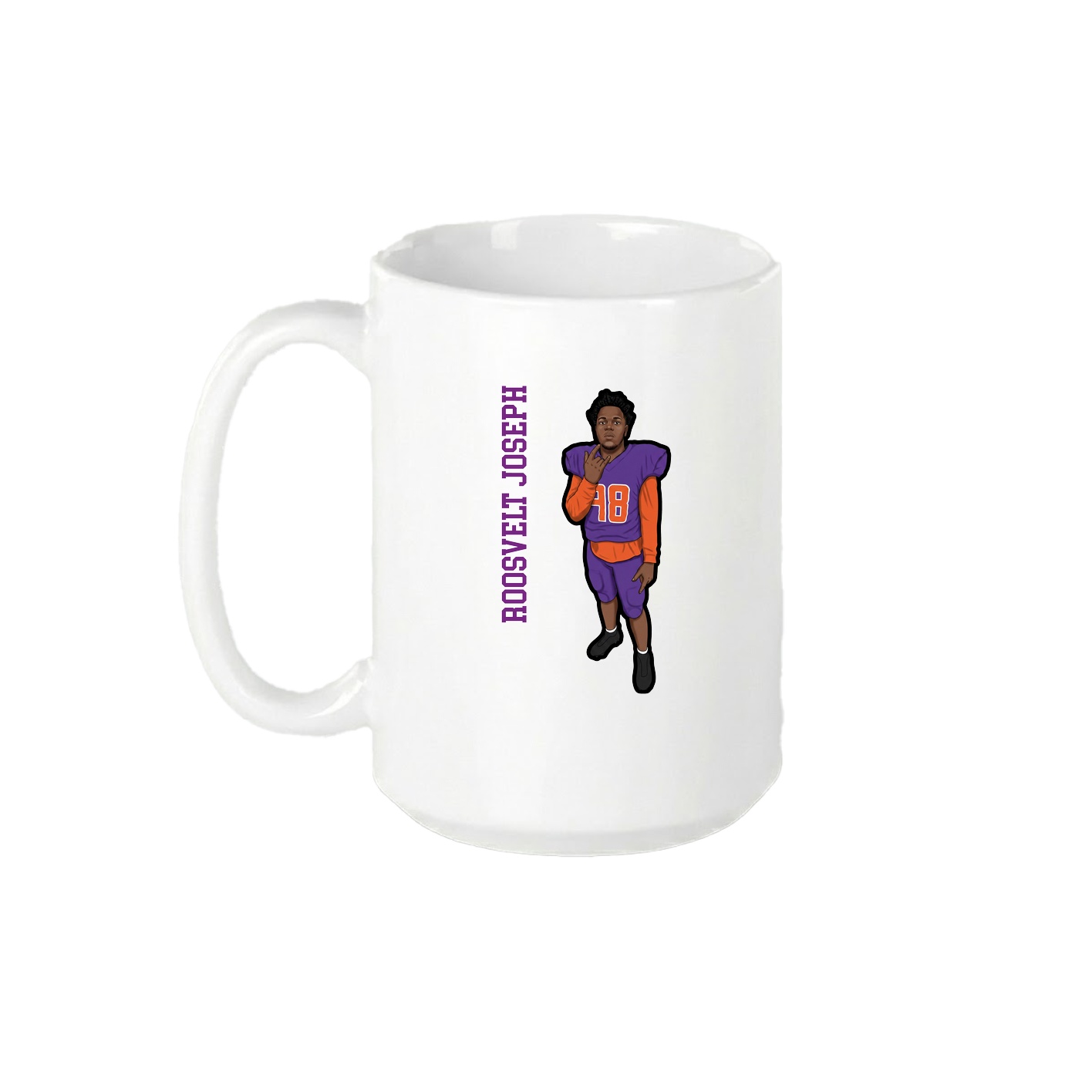 15oz Coffee Mug — Name Vertical in White