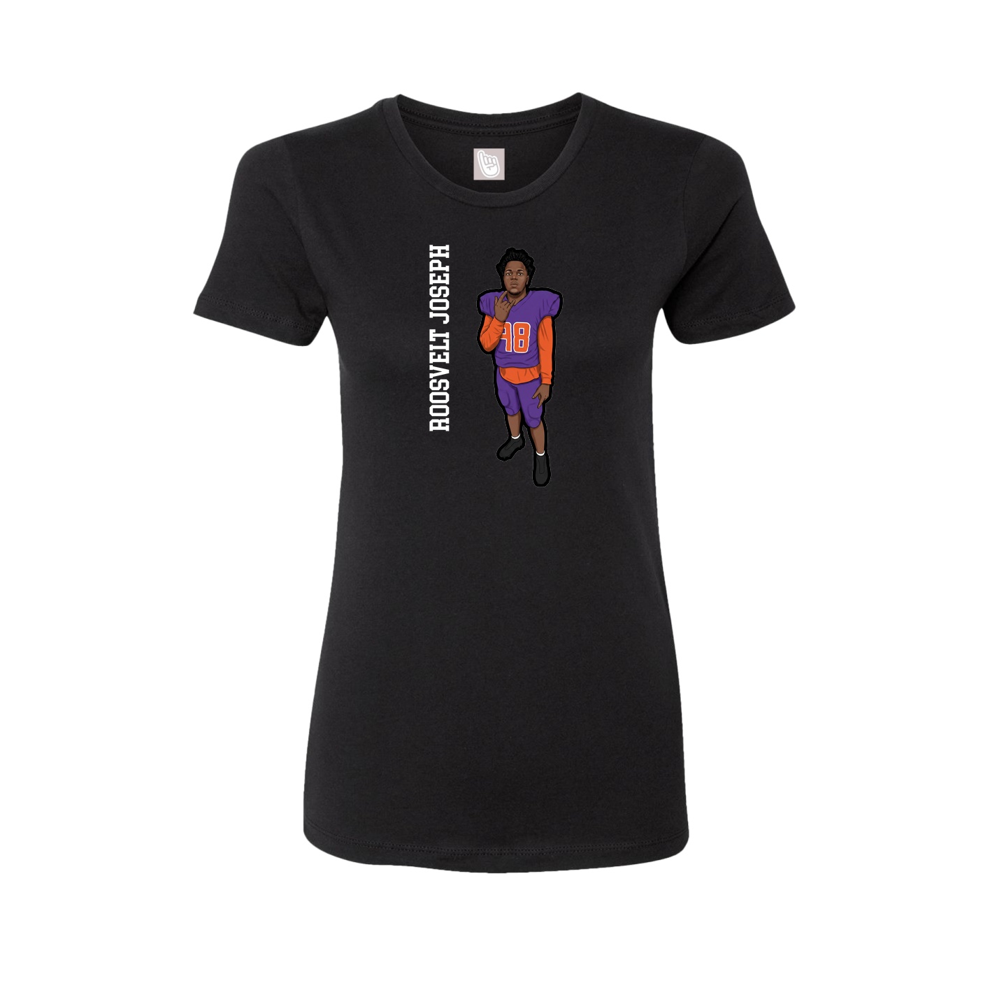 Womens Tee — Name Vertical in Black