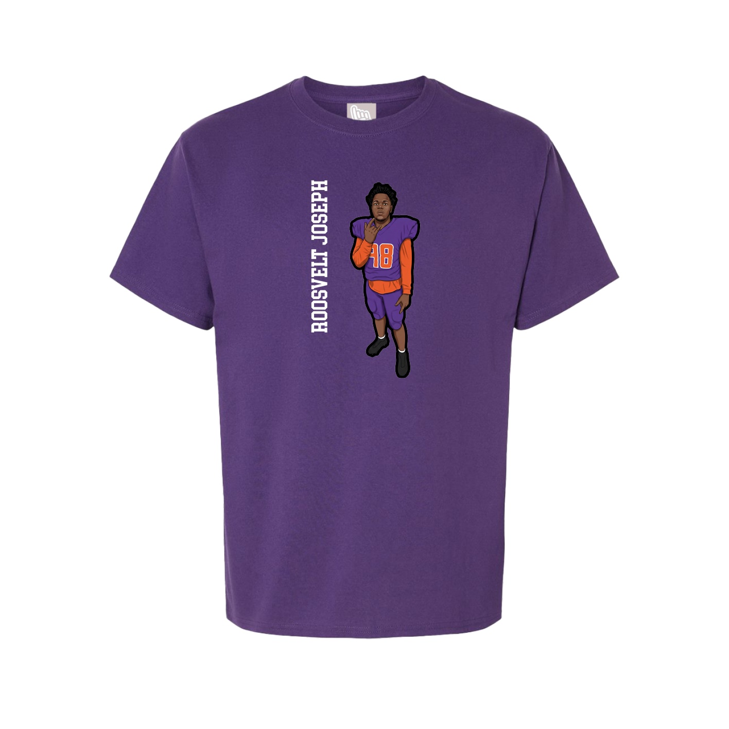 Youth Tee — Name Vertical in Purple