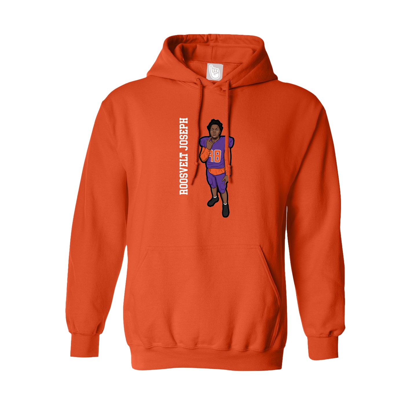 Youth Hoodie — Name Vertical in Orange