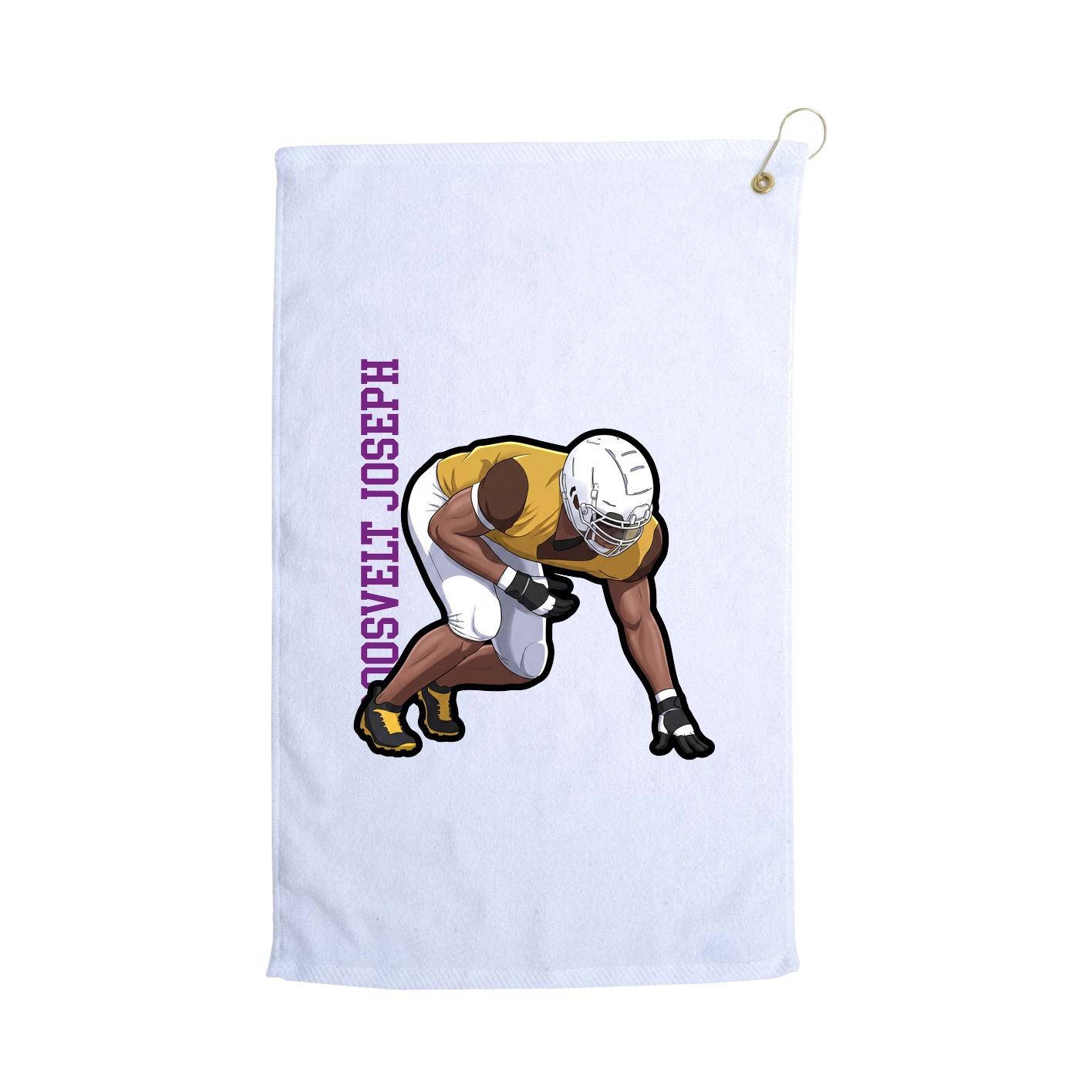 Golf Towel — Name Vertical in White