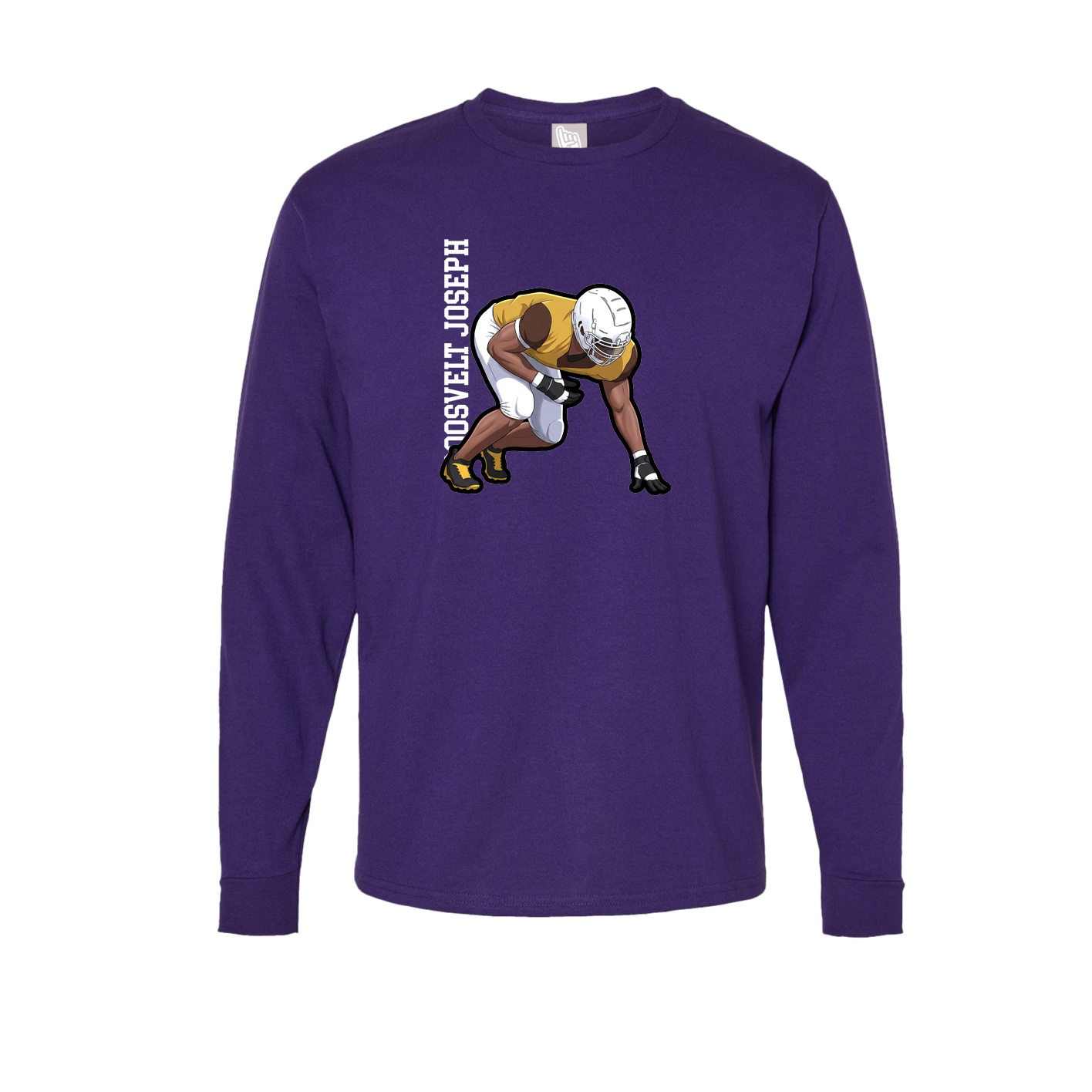 Long Sleeve Tee — Name Vertical in Purple