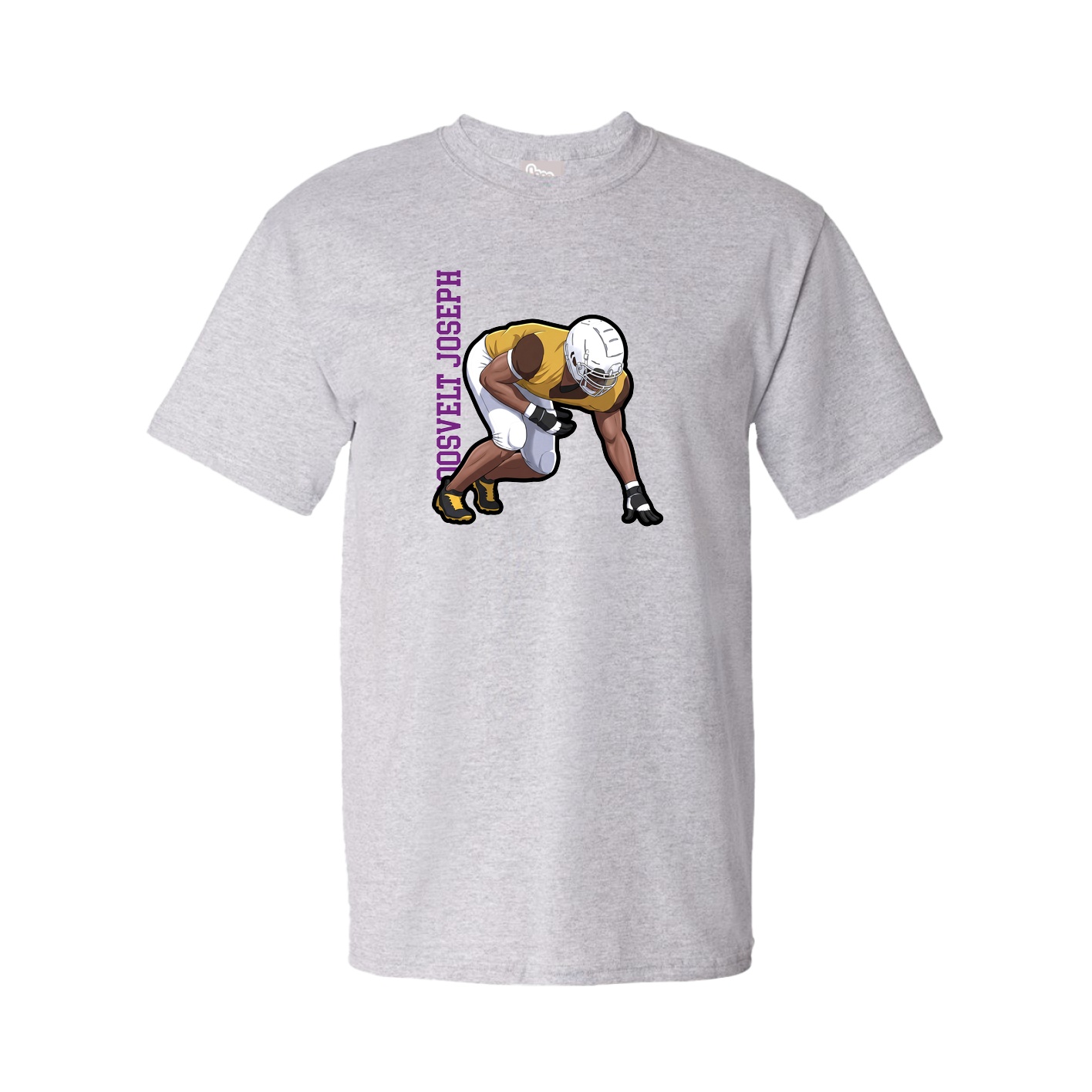 Youth Tee — Name Vertical in Grey