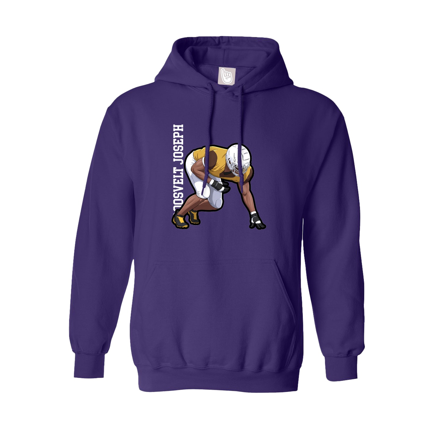 Youth Hoodie — Name Vertical in Purple