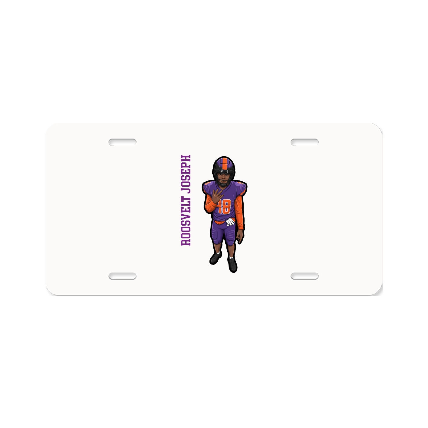 License Plate — Name Vertical in Classic