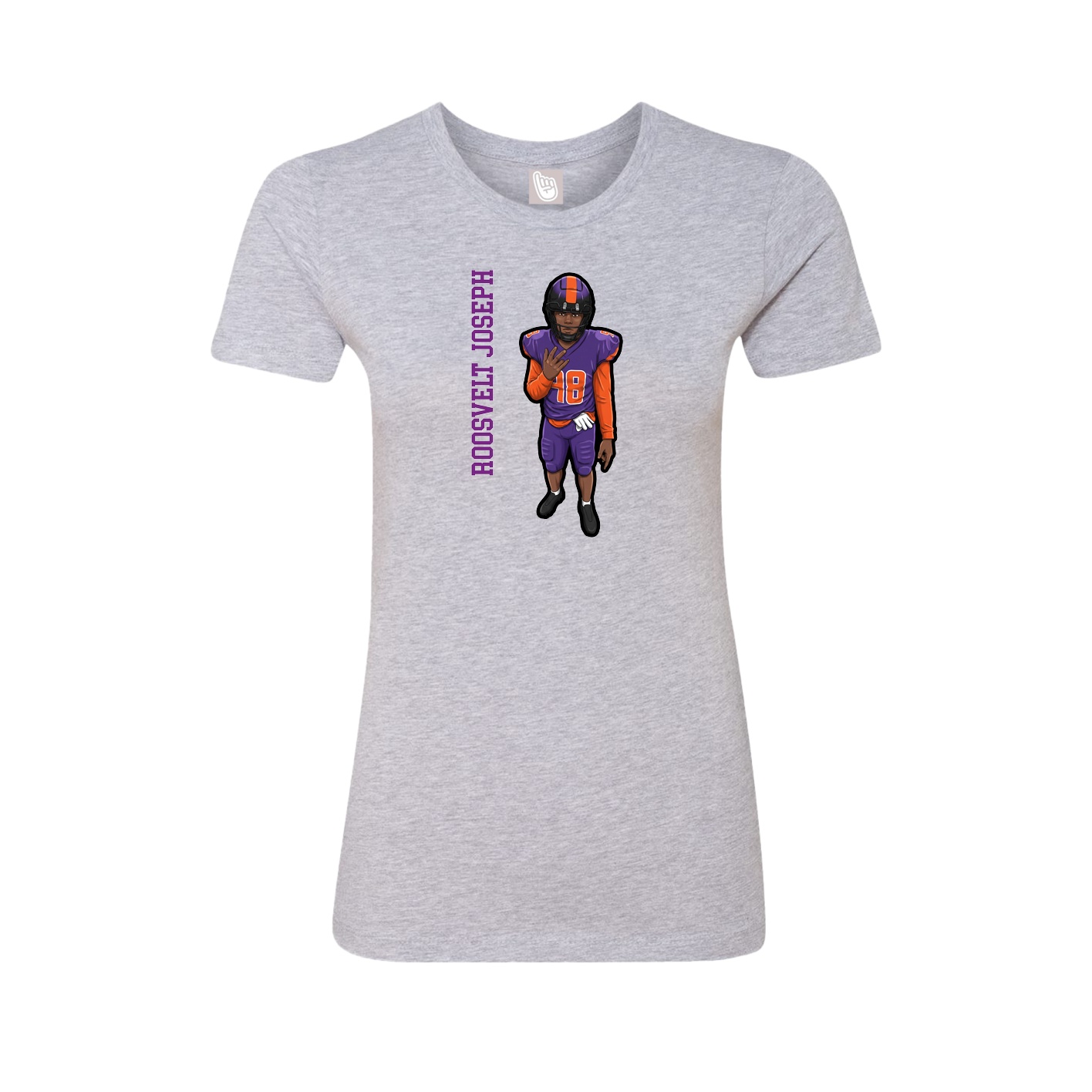 Womens Tee — Name Vertical in Grey