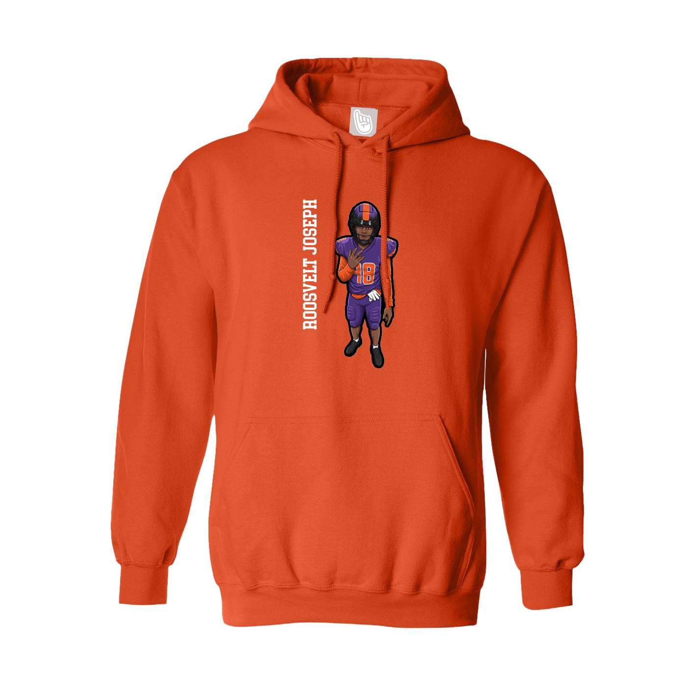 Youth Hoodie — Name Vertical in Orange