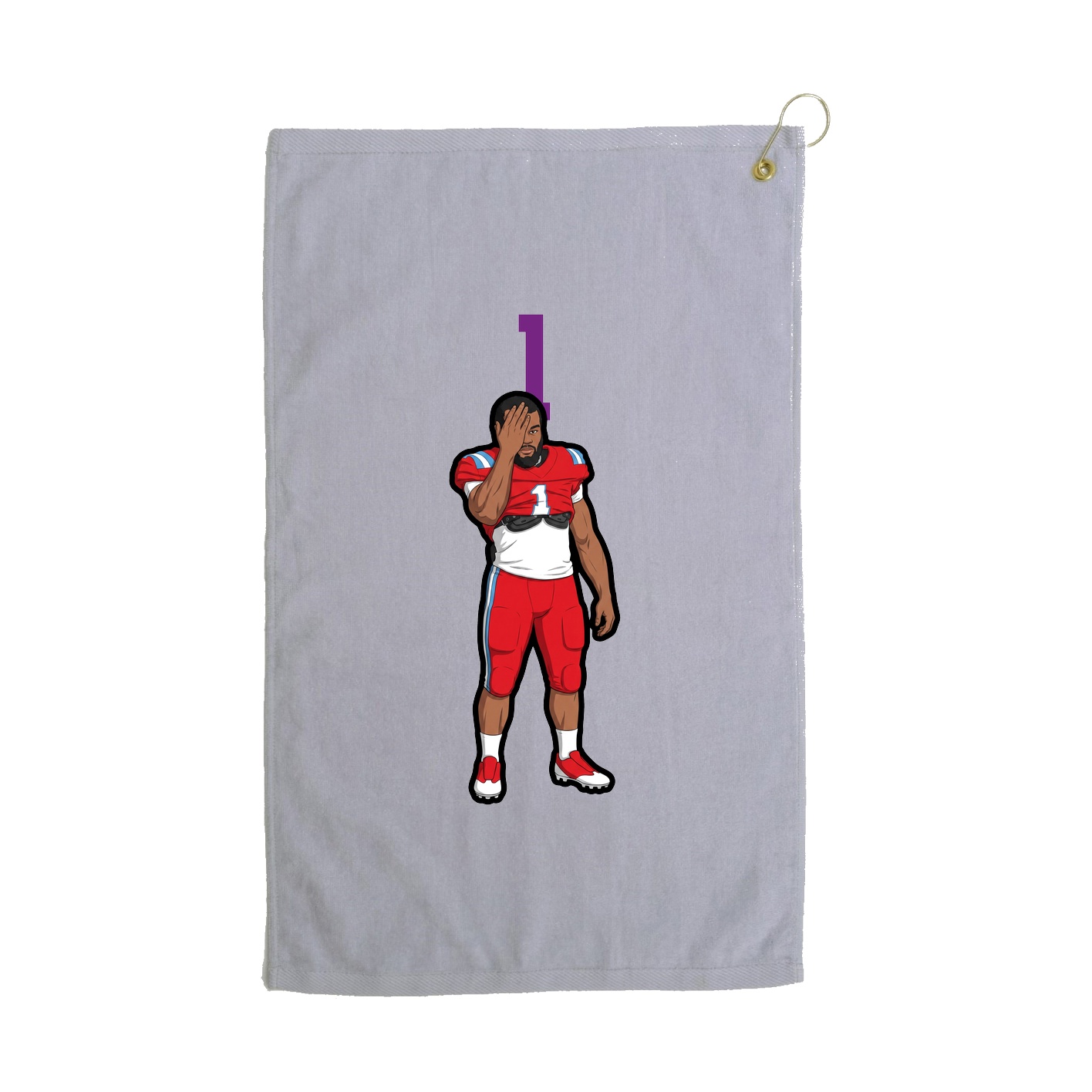 Golf Towel — Number Top in Grey