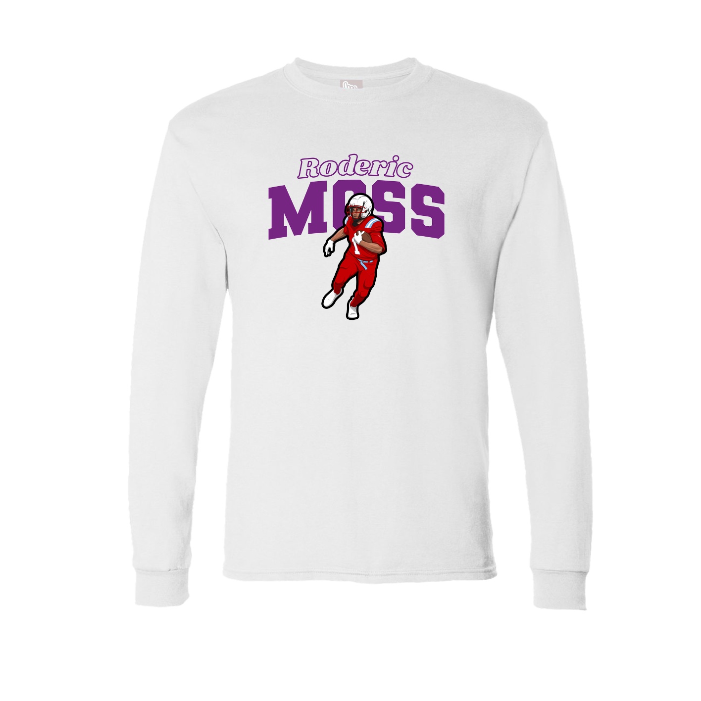 Long Sleeve Tee — Name Arch in White
