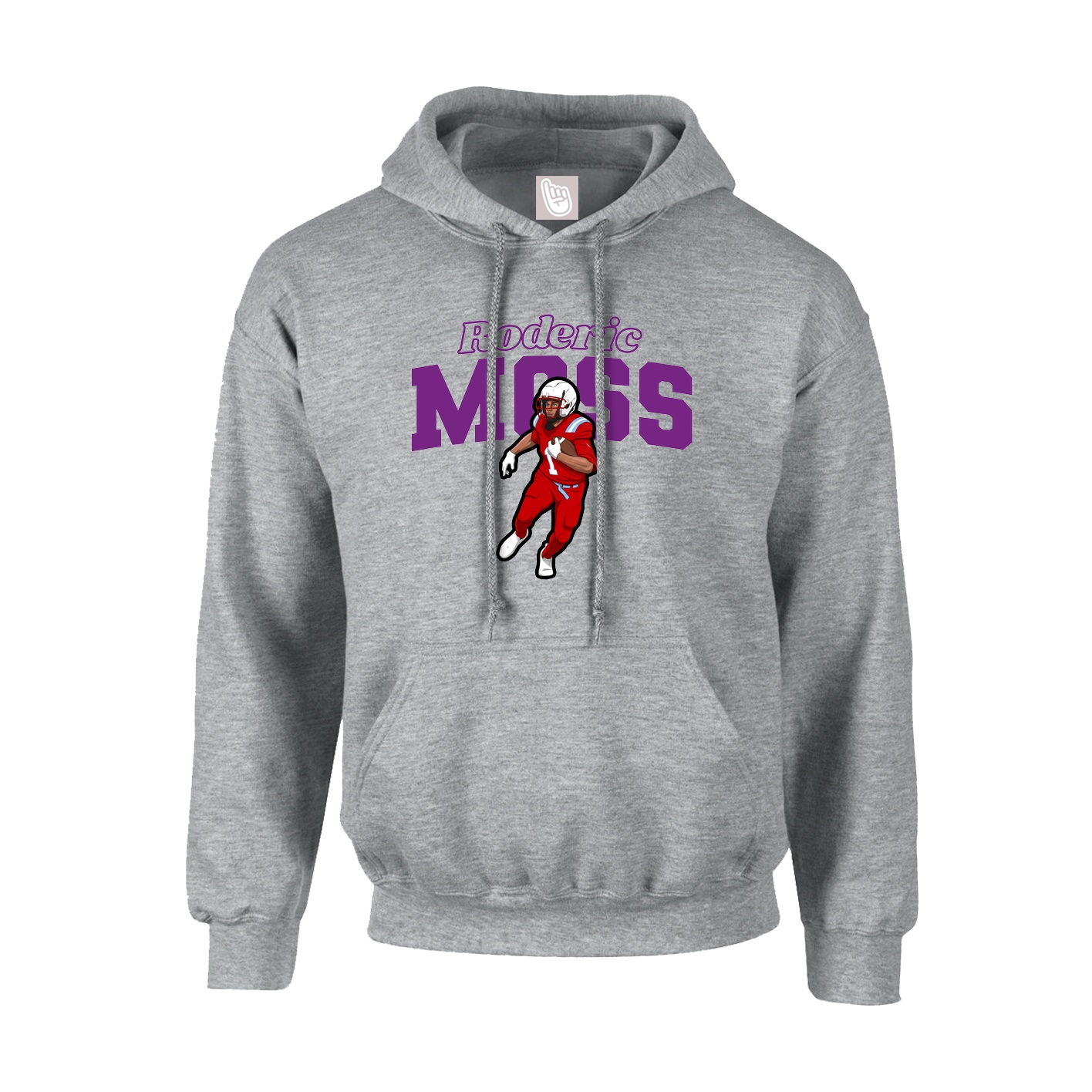Youth Hoodie — Name Arch in Grey