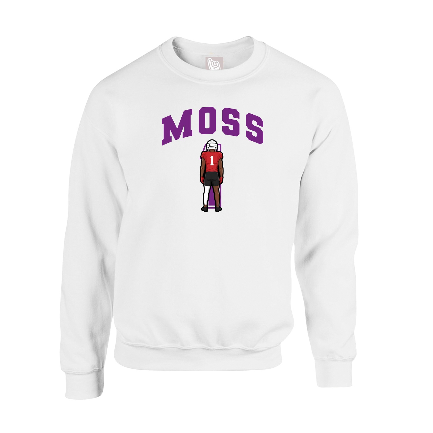 Fleece Crew — Number in White