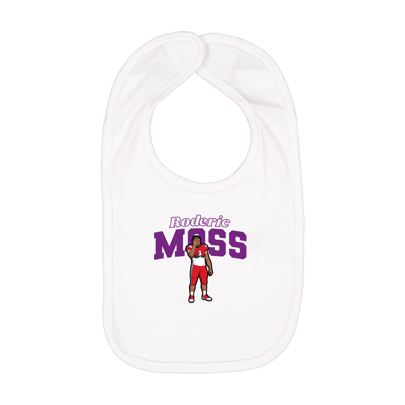 Infant Bib — Name Arch in White