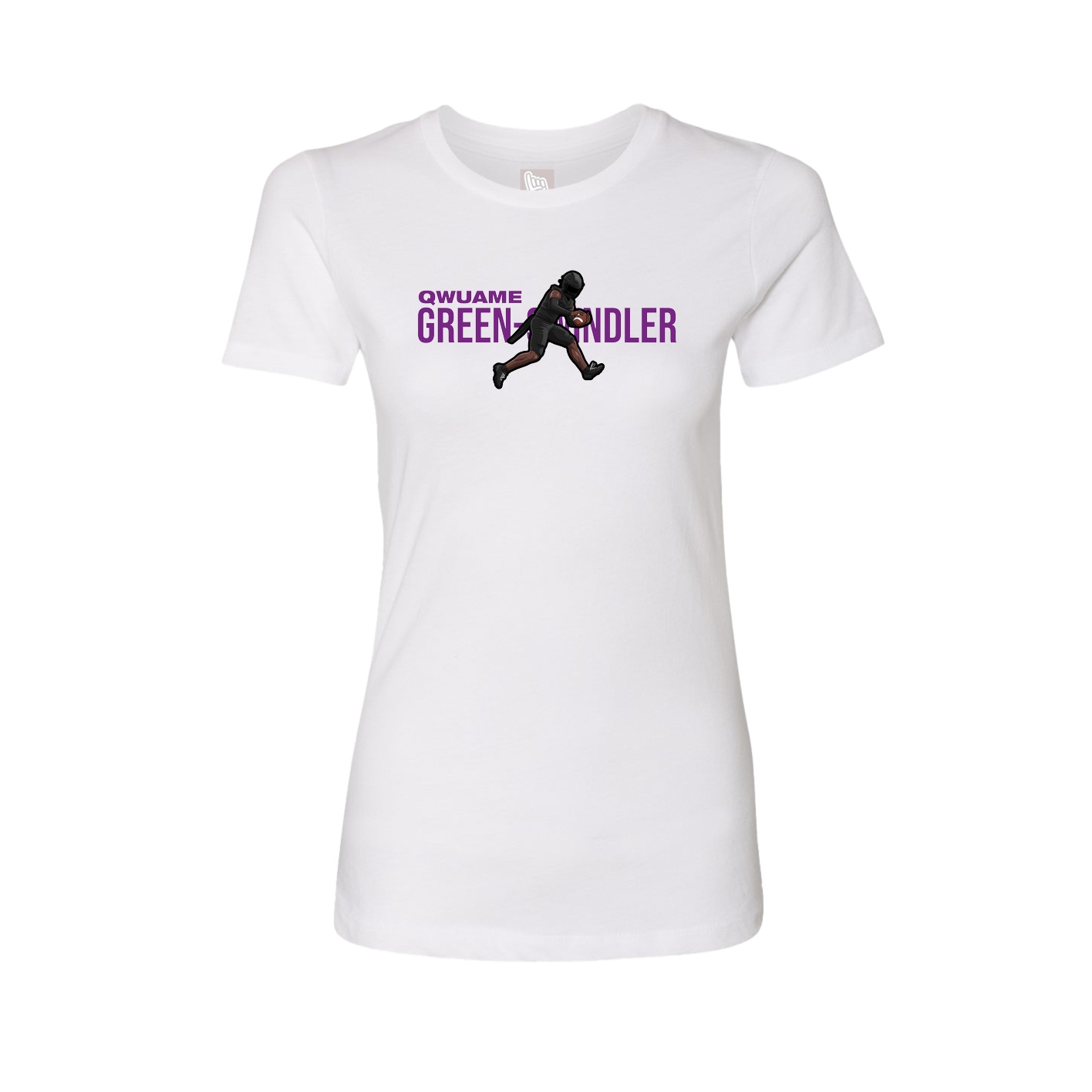 Fitted Women's Tee — Player Name in White