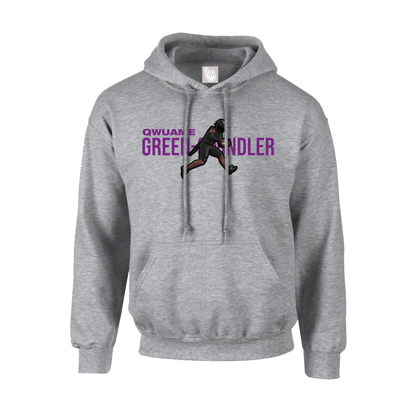 Youth Hoodie — Player Name in Grey